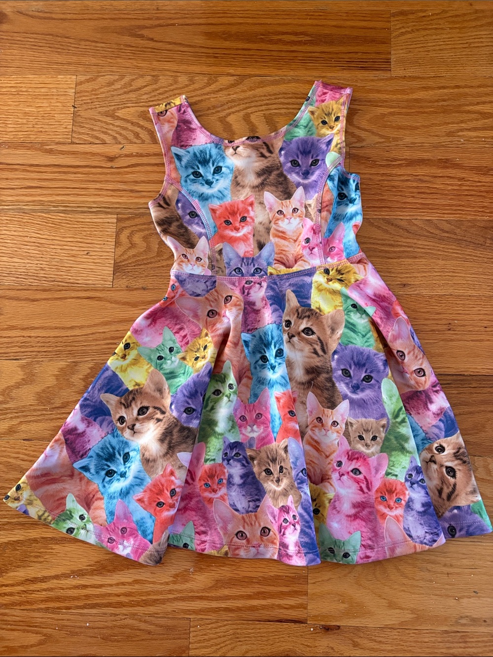 The Children's Place Multicolor Kitty Print Fit & Flare Dress